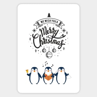 Christmas Penguins Caroling Magnet